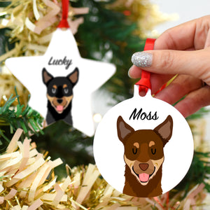 Australian Kelpie Personalised Dog Christmas Decoration