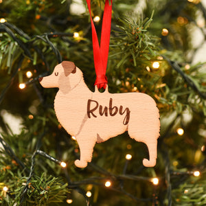 Australian Shepherd Personalised Wooden Christmas Decoration