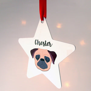 Personalised Dog Christmas Decoration Bold  - Hoobynoo - Personalised Pet Tags and Gifts