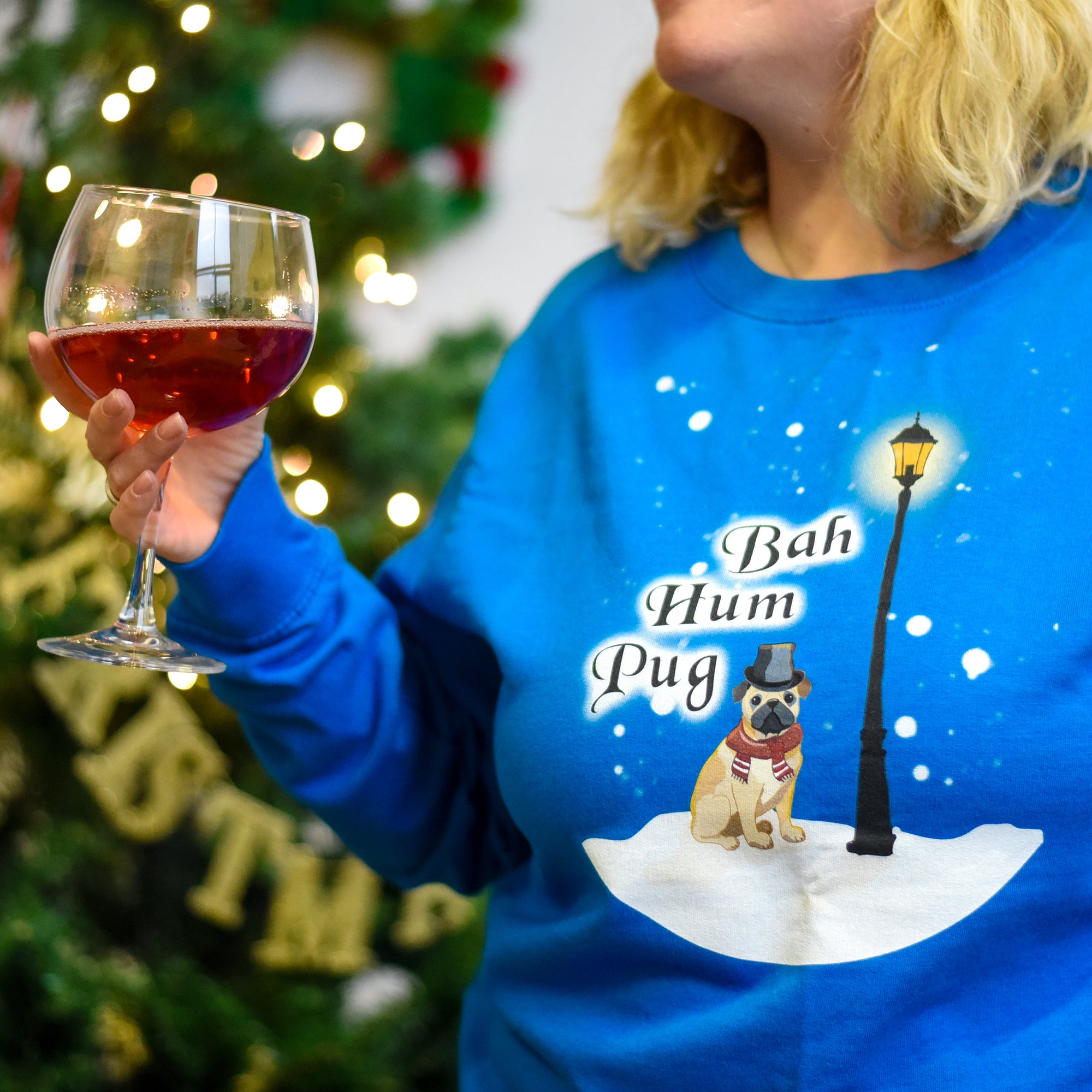 Bah Hum Pug Dog Christmas Sweater