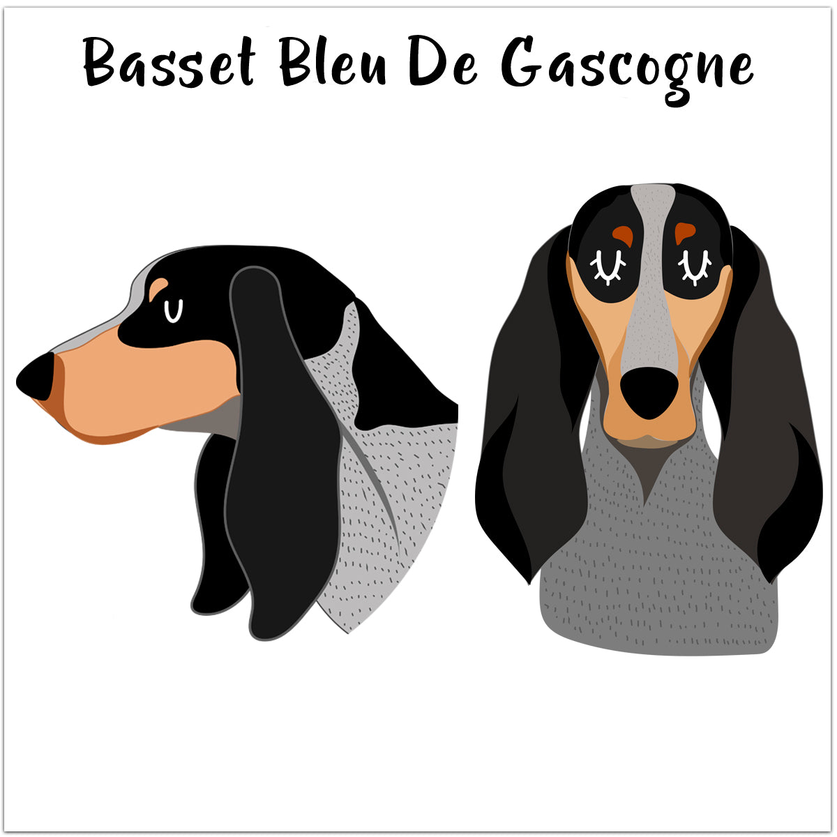 Basset Bleu De Gascogne Dog Personalised Bold Ceramic Dog Bowl  - Hoobynoo - Personalised Pet Tags and Gifts