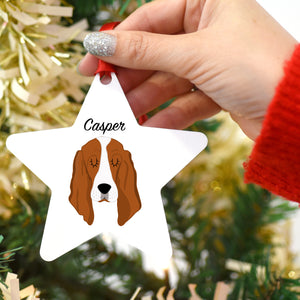 Basset Hound Personalised Dog Christmas Decoration
