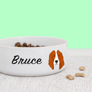 Basset Hound Dog Personalised Bold Ceramic Dog Bowl  - Hoobynoo - Personalised Pet Tags and Gifts