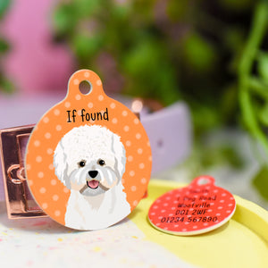 Bichon Frise Realistic Personalised Dog ID Tag