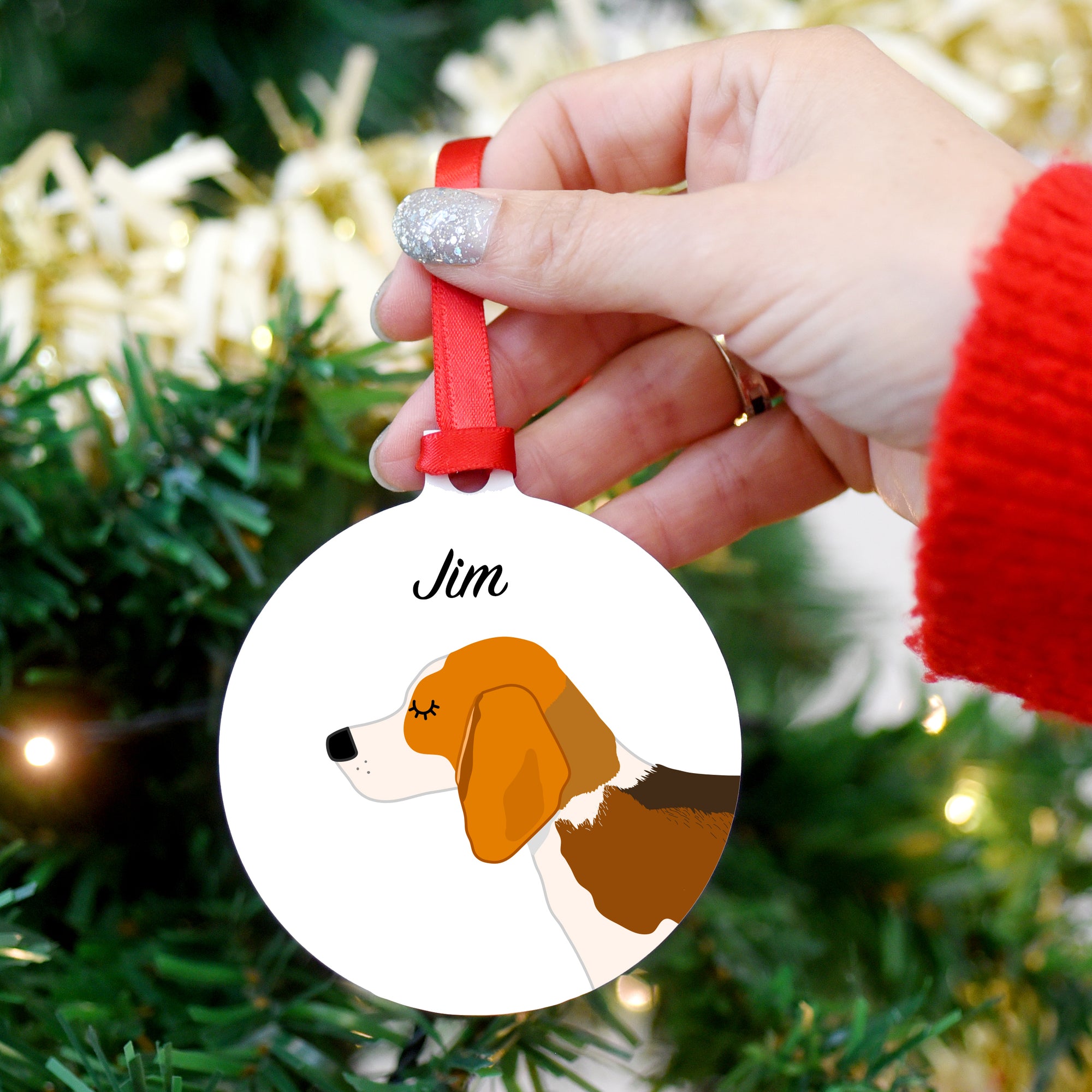 Beagle Personalised Dog Christmas Decoration