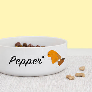 Beagle Dog Personalised Bold Ceramic Dog Bowl  - Hoobynoo - Personalised Pet Tags and Gifts