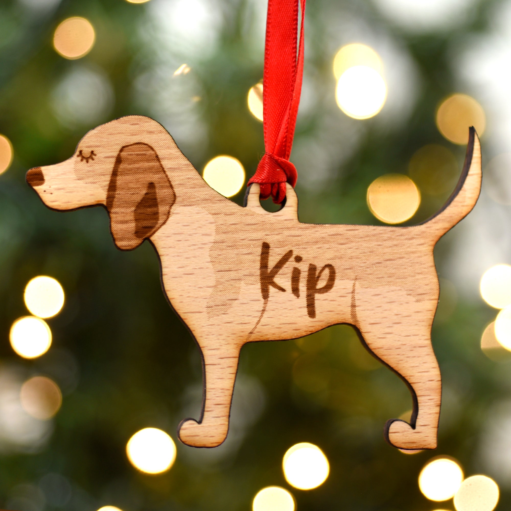 Dog Christmas Decoration - Beagle - Solid Wood