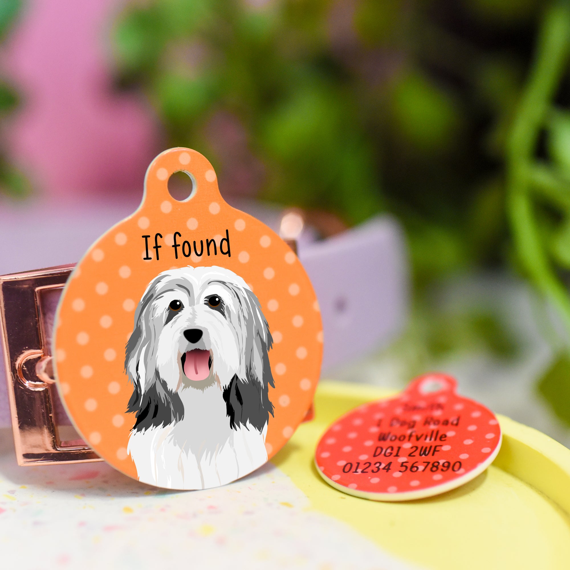 Bearded Collie Realistic Personalised Dog ID Tag