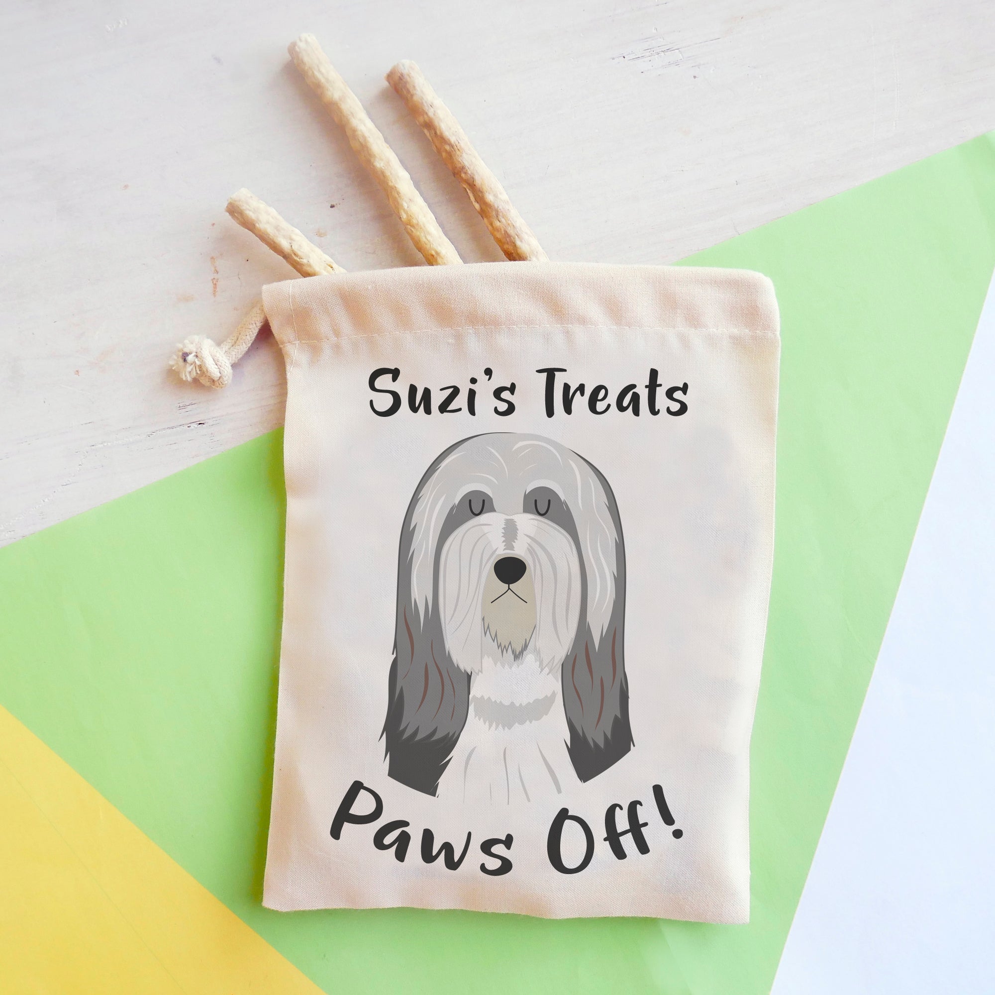 Bearded Collie Personalised Treat Training Bag  - Hoobynoo - Personalised Pet Tags and Gifts