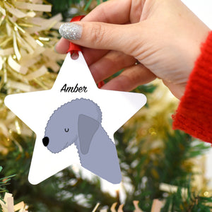 Bedlington Terrier Personalised Dog Christmas Decoration