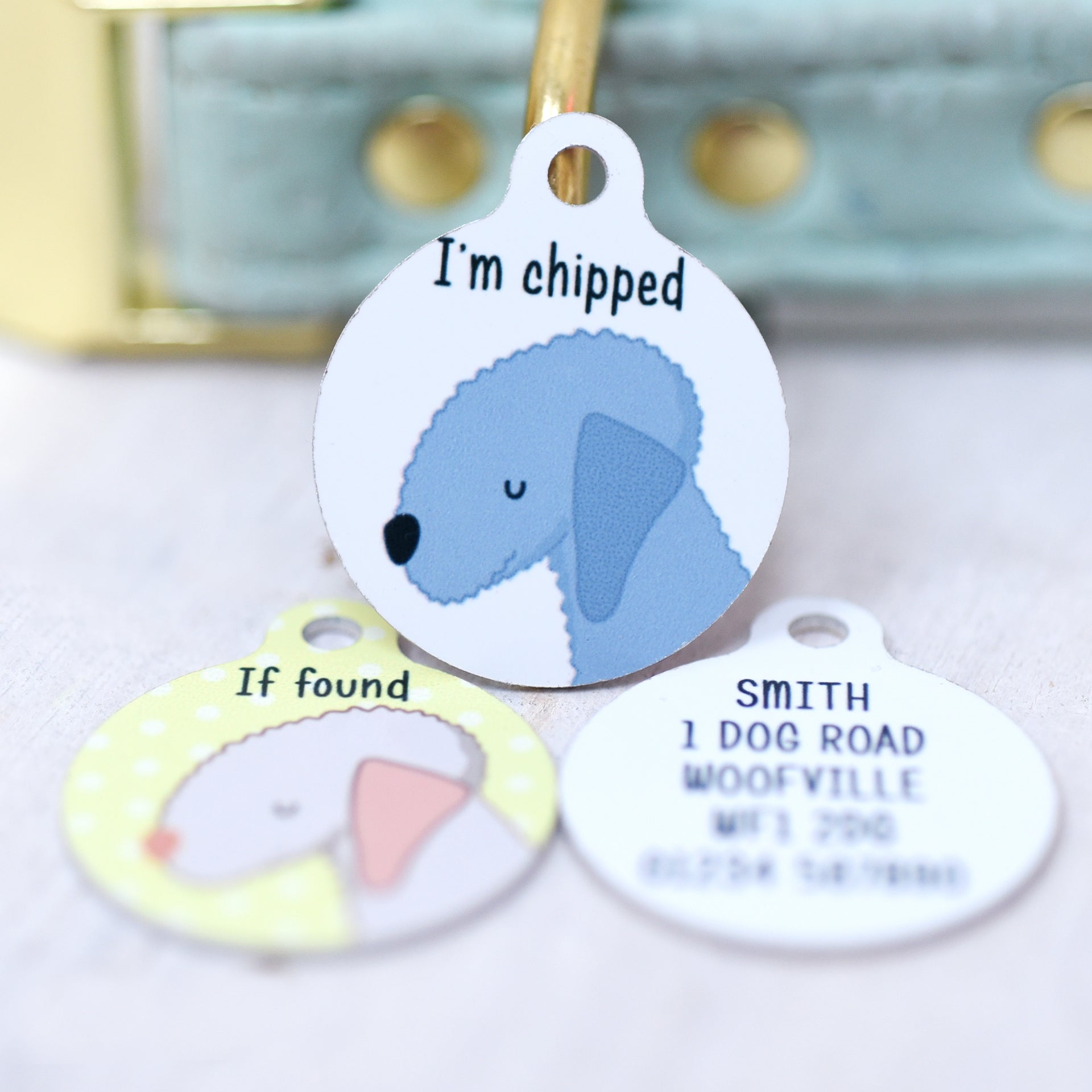 Bedlington Terrier Dog Tag – Personalised Pet ID Tag by Hoobynoo