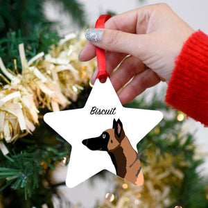 Belgian Malinois Personalised Dog Christmas Decoration