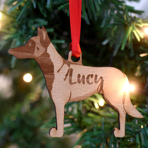 Dog Christmas Decoration - Belgian Malinois - Solid Wood