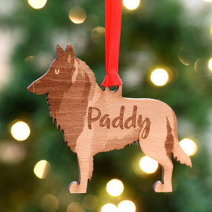 Dog Christmas Decoration - Belgian Shepherd - Solid Wood