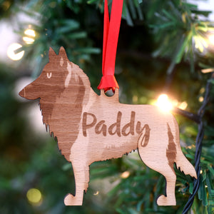 Dog Christmas Decoration - Belgian Shepherd - Solid Wood