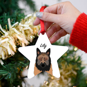 Belgian Tervuren Personalised Dog Christmas Decoration