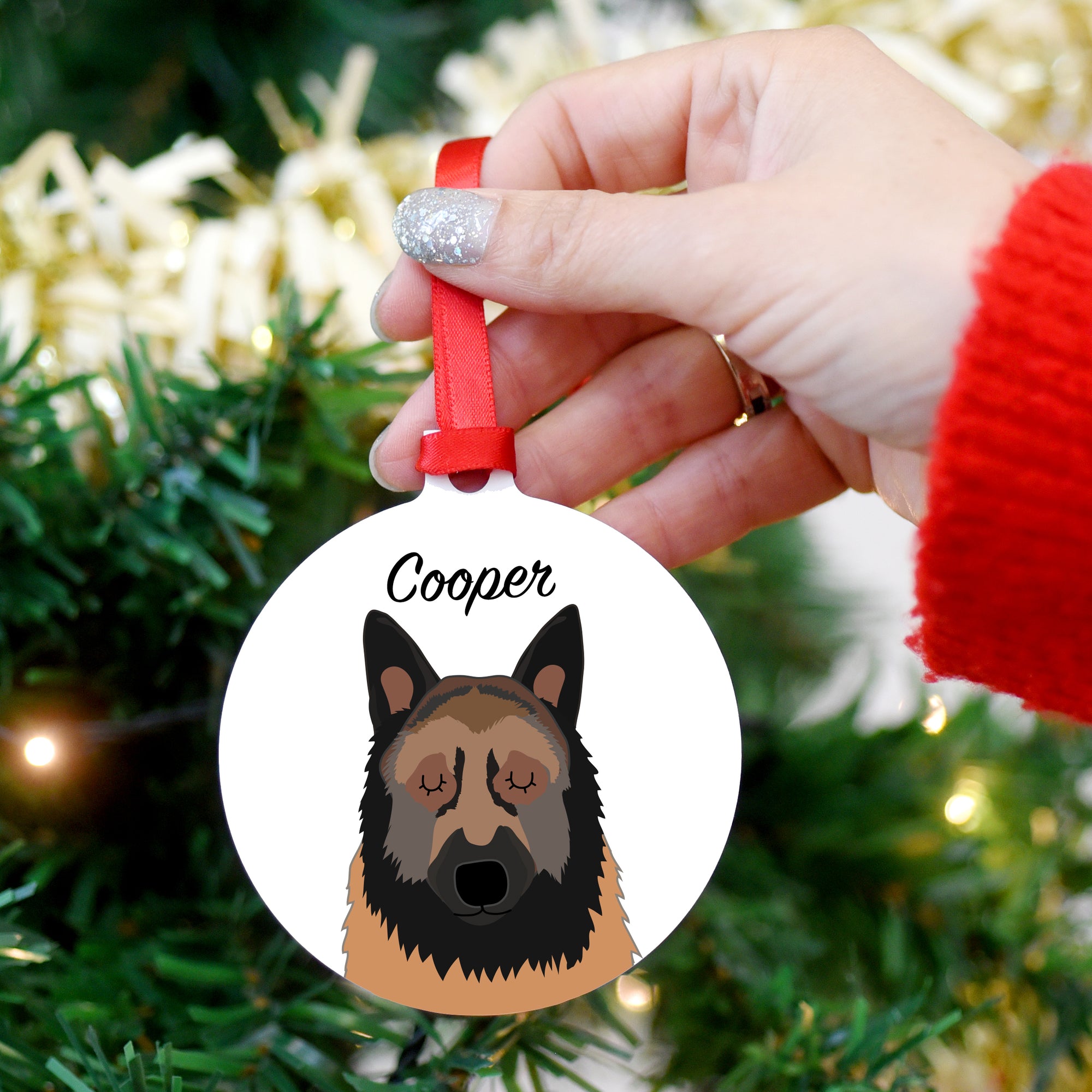Belgian Tervuren Personalised Dog Christmas Decoration