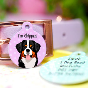 Bernese Mountain Dog Realistic Personalised Dog ID Tag