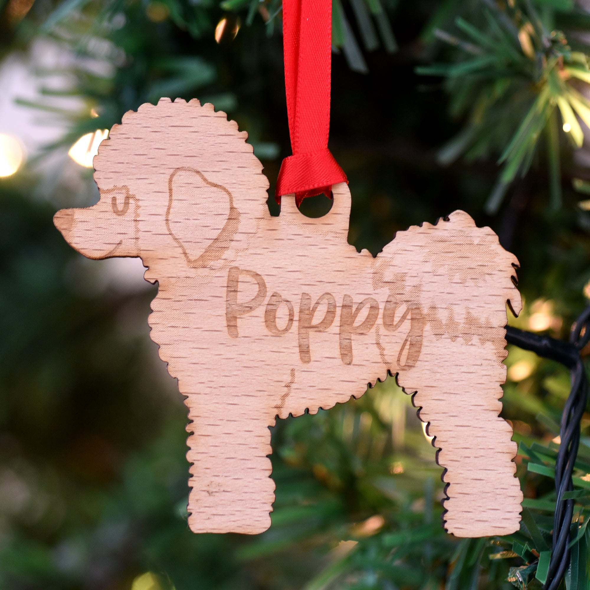 Dog Christmas Decoration - Bichon Frise - Solid Wood