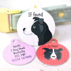 Border Collie Personalised Dog Tag