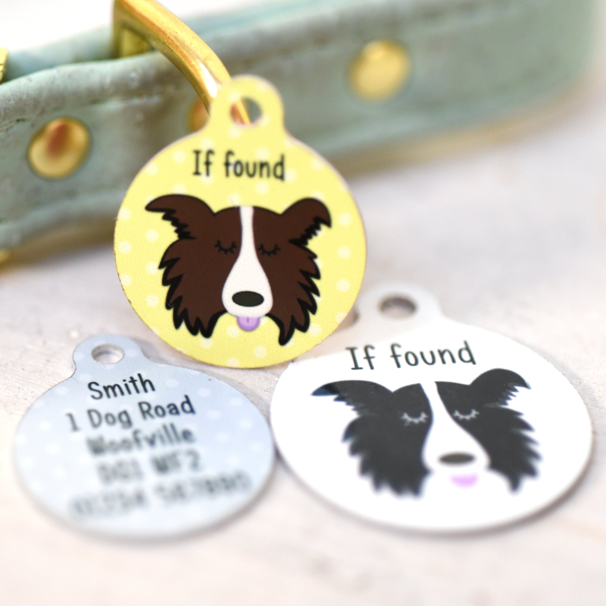 Border Collie Personalised Dog Tag