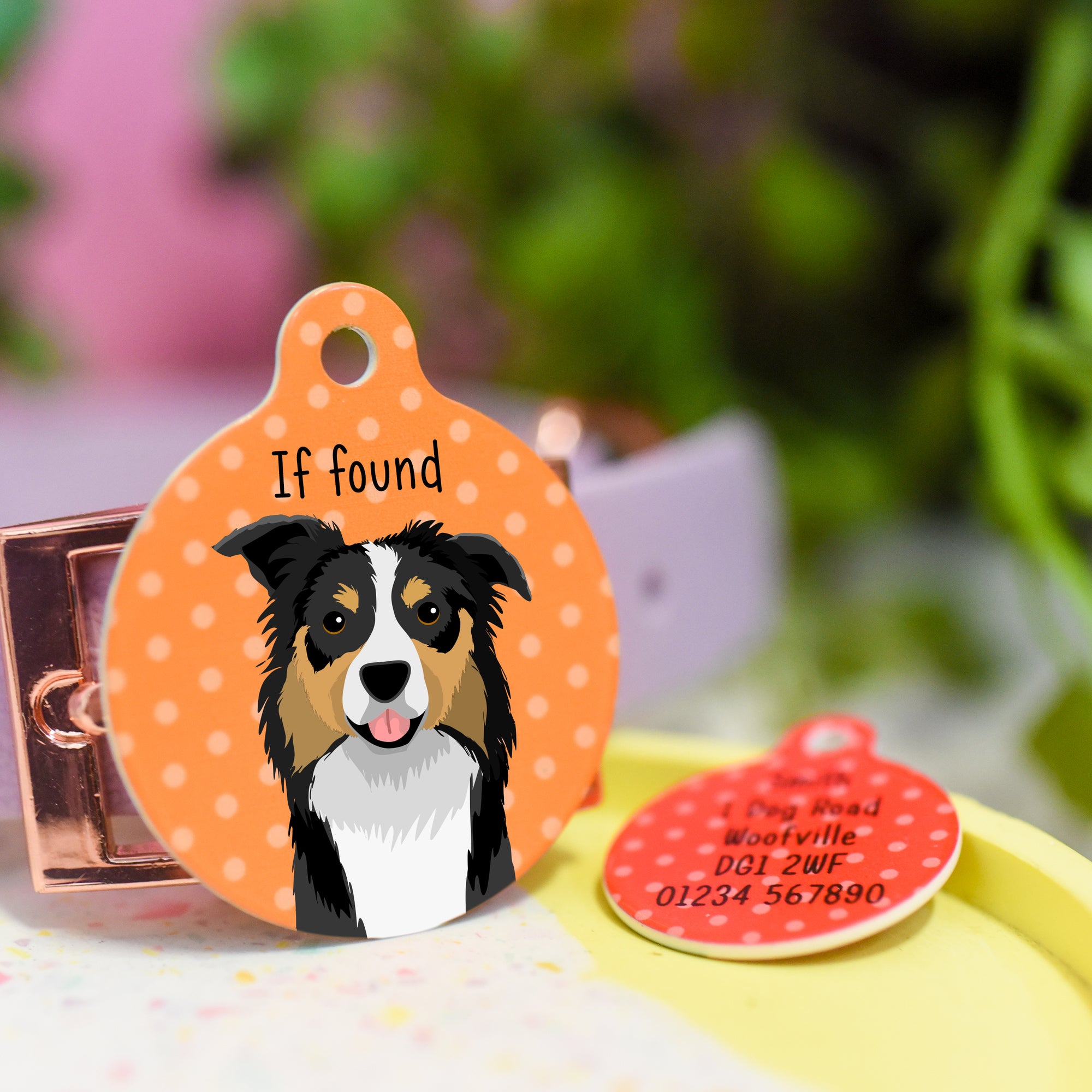 Border Collie Realistic Personalised Dog ID Tag