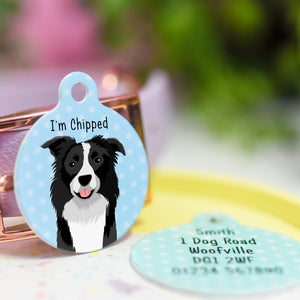 Border Collie Realistic Personalised Dog ID Tag