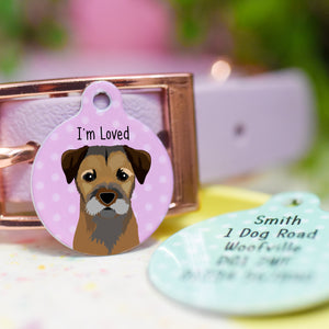 Border Terrier Realistic Personalised Dog ID Tag