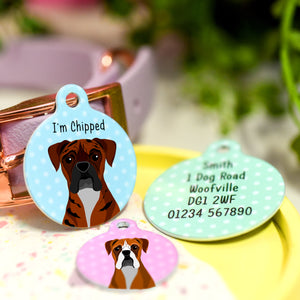 Boxer Realistic Personalised Dog ID Tag