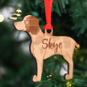 Dog Christmas Decoration - Brittany - Solid Wood
