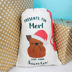 Brussels Griffon Christmas Sack  - Hoobynoo - Personalised Pet Tags and Gifts