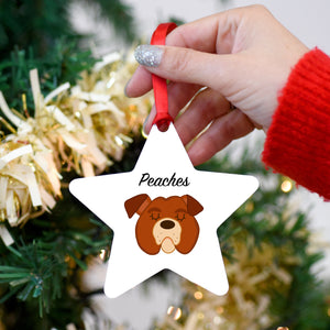 English Bulldog Personalised Dog Christmas Decoration