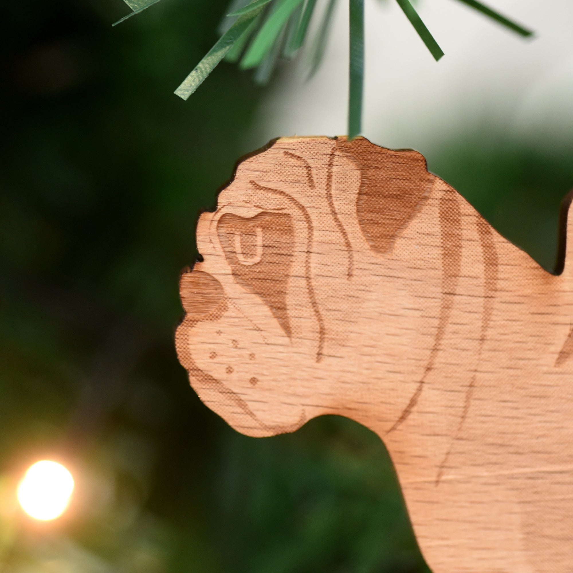 Dog Christmas Decoration - English Bulldog - Solid Wood