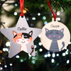 Personalised Cat Christmas Decoration