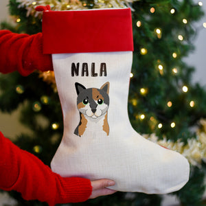 Personalised Cat Christmas Stocking