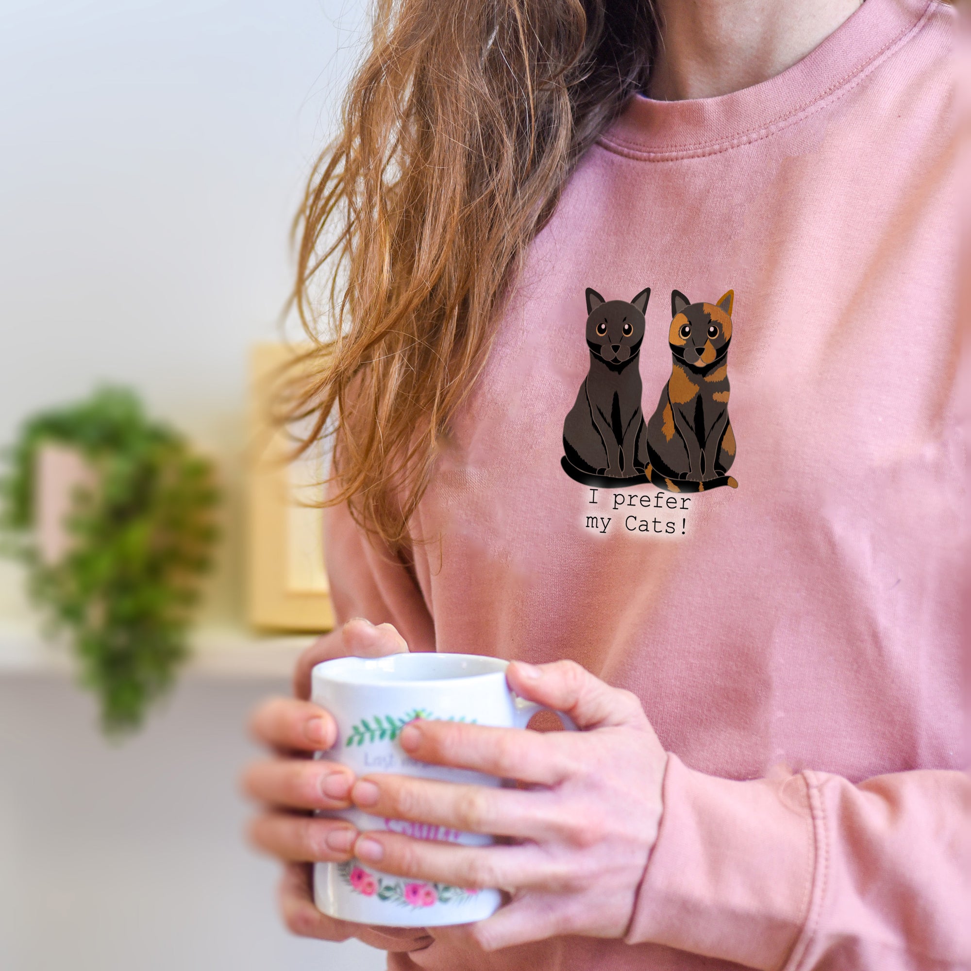 I prefer my cat! Illustrated Cat Sweater