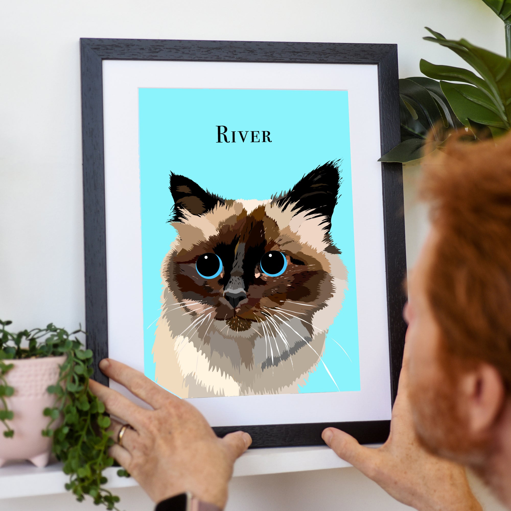 Personalised Cat Portrait Digital Illustration