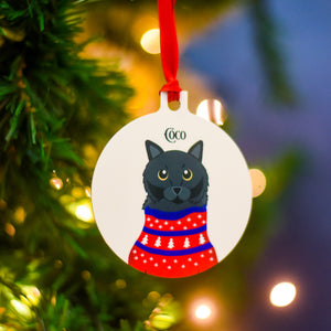 Personalised Cat Chirstmas Jumper Tree Decoration