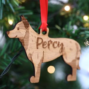 Dog Christmas Decoration - Australian Cattle Dog - Solid Wood