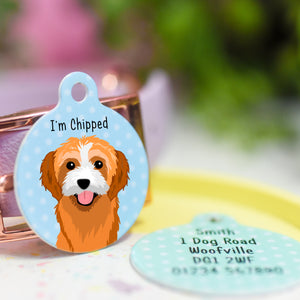 Cavapoo Realistic Personalised Dog ID Tag