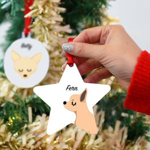 Chihuahua Personalised Dog Christmas Decoration