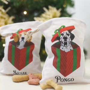Personalised Dog Christmas Present Treat bag