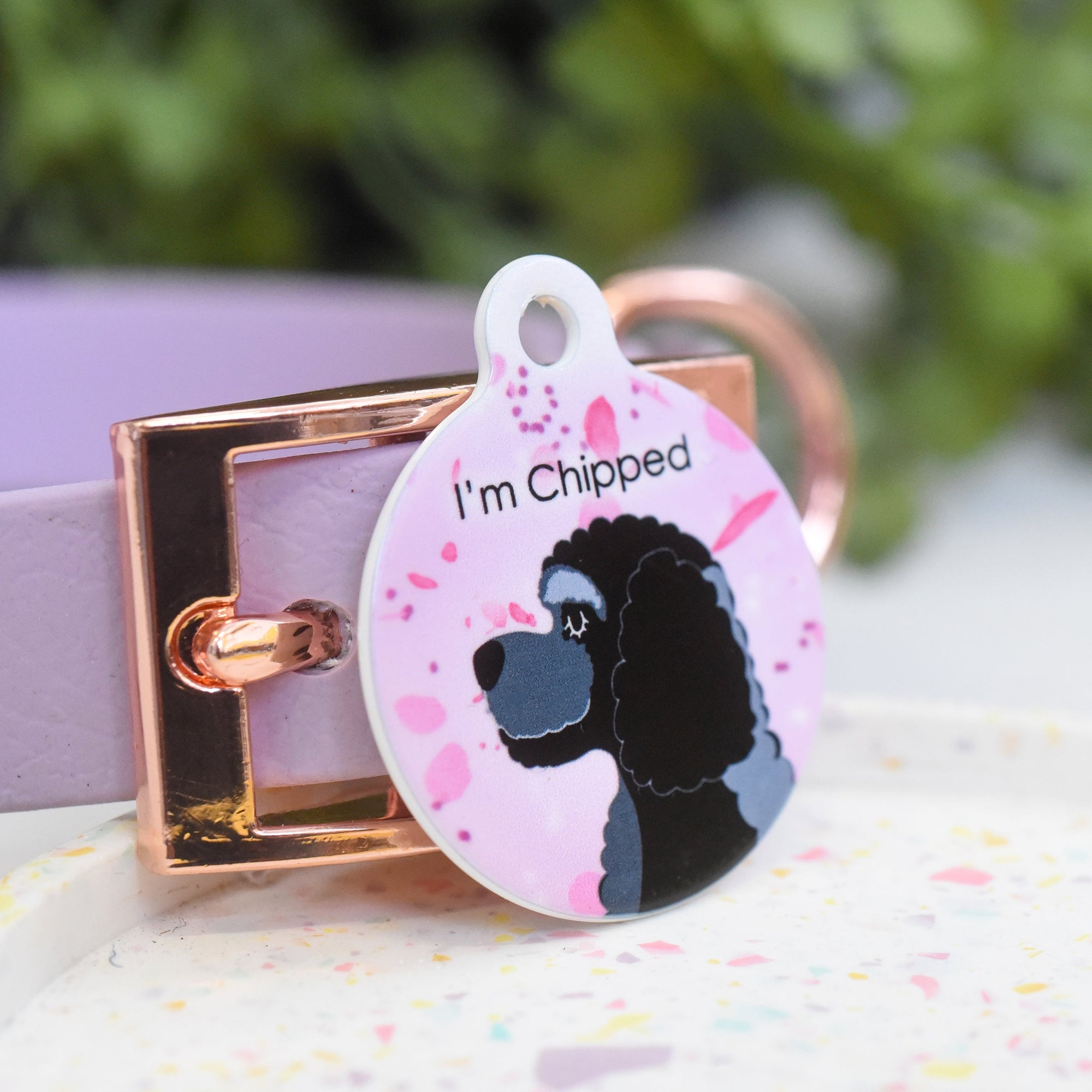 Labradoodle Personalised Dog Tag - Cherry Blossom