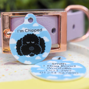 Cockapoo Personalised Dog Tag - Happy Clouds