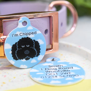 Labradoodle Personalised Dog Tag - Happy Clouds