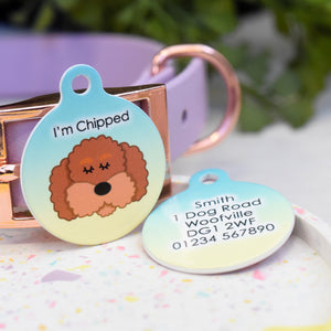 Cockapoo Personalised Dog Tag - Ombre