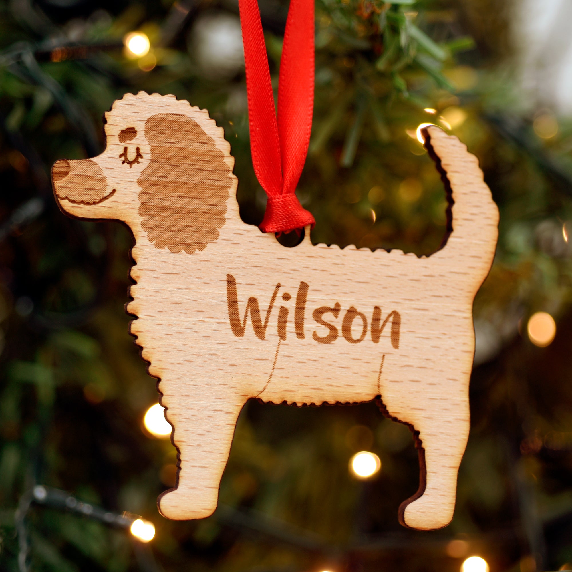 Cockapoo Personalised Wooden Christmas Decoration