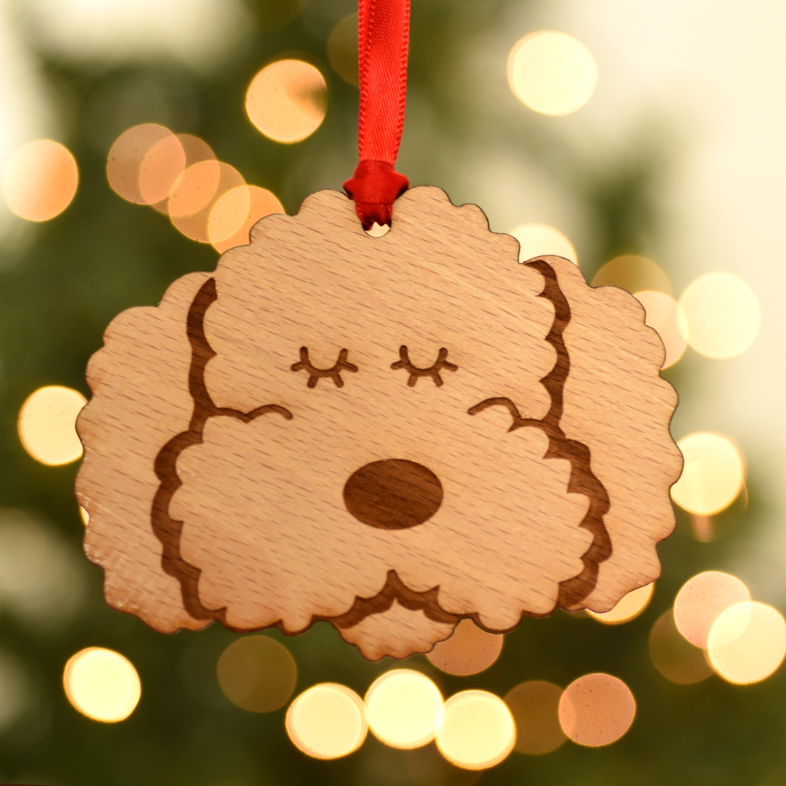 Cockapoo Tree Decoration Wooden Cockapoo Labradoodle Bichon Christmas Dog Decoration Ornament ...