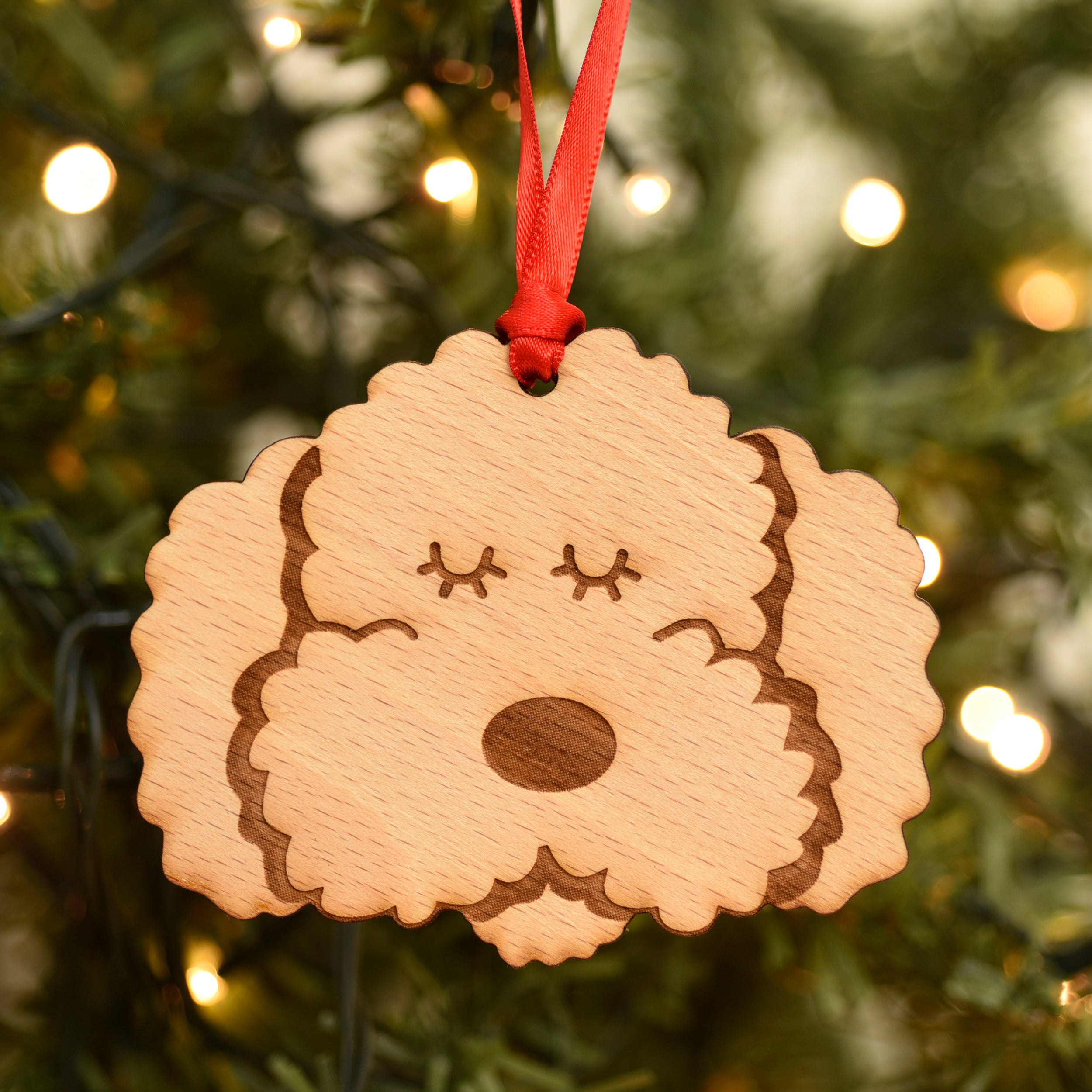 Cockapoo Tree Decoration Wooden Cockapoo Labradoodle Bichon Christmas Dog Decoration Ornament ...