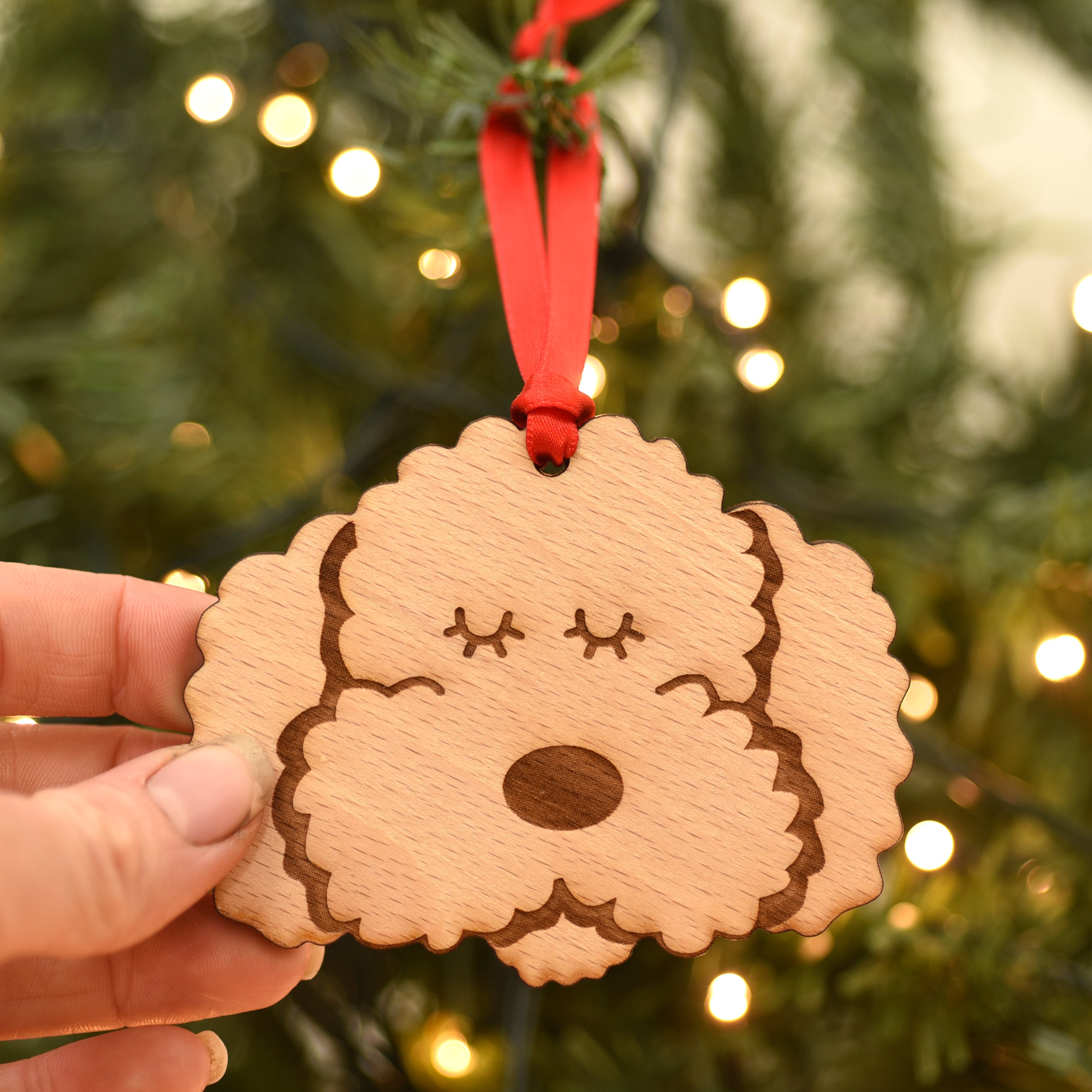 Cockapoo Tree Decoration Wooden Cockapoo Labradoodle Bichon Christmas Dog Decoration Ornament ...